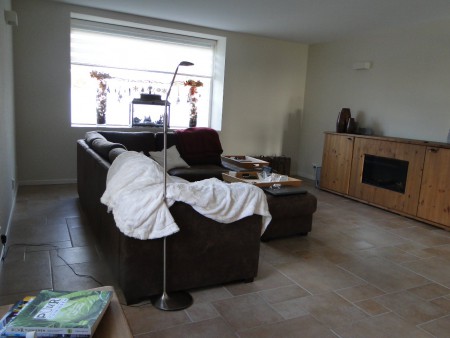 Nu maar genieten van onze nieuwe woonkamer